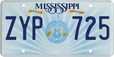 MS license plate ZYP725