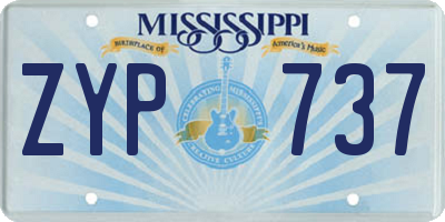 MS license plate ZYP737