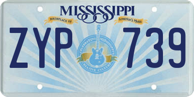 MS license plate ZYP739