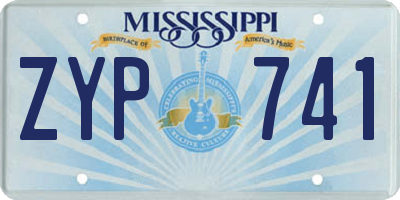 MS license plate ZYP741