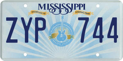 MS license plate ZYP744