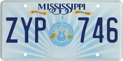 MS license plate ZYP746