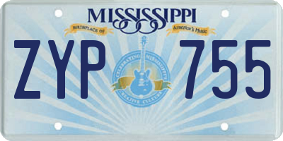 MS license plate ZYP755