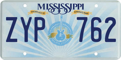 MS license plate ZYP762