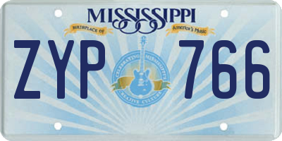 MS license plate ZYP766