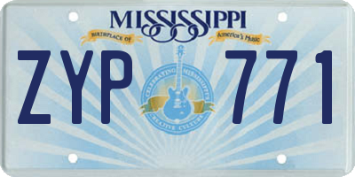MS license plate ZYP771