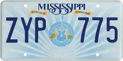 MS license plate ZYP775