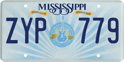 MS license plate ZYP779