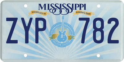 MS license plate ZYP782