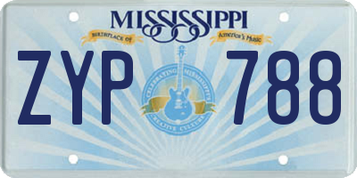 MS license plate ZYP788