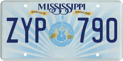 MS license plate ZYP790