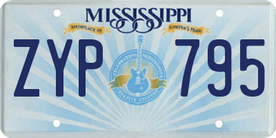 MS license plate ZYP795