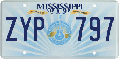 MS license plate ZYP797