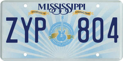 MS license plate ZYP804