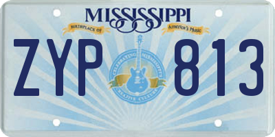 MS license plate ZYP813