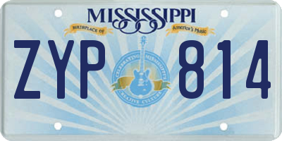 MS license plate ZYP814