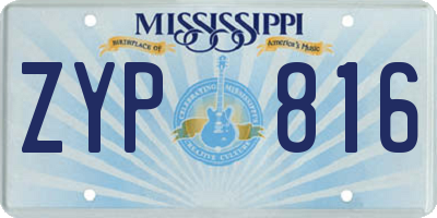 MS license plate ZYP816