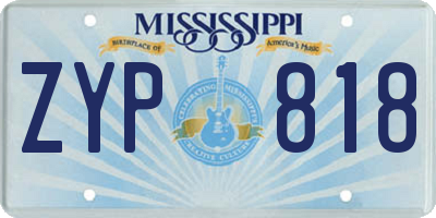 MS license plate ZYP818