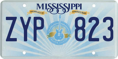 MS license plate ZYP823