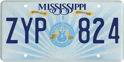MS license plate ZYP824