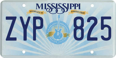 MS license plate ZYP825