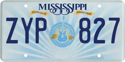 MS license plate ZYP827