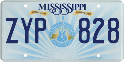 MS license plate ZYP828
