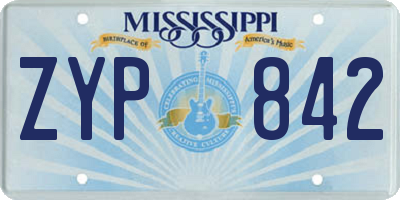 MS license plate ZYP842