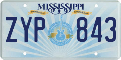 MS license plate ZYP843