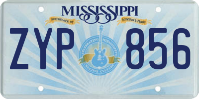 MS license plate ZYP856