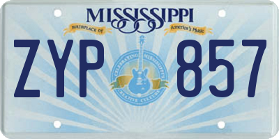 MS license plate ZYP857
