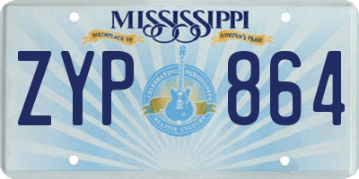 MS license plate ZYP864