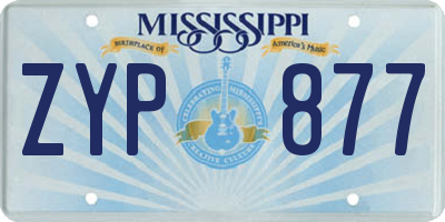 MS license plate ZYP877