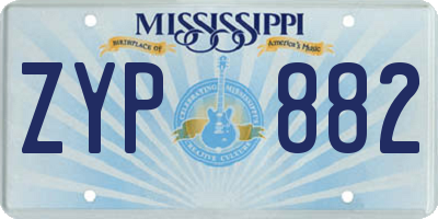 MS license plate ZYP882