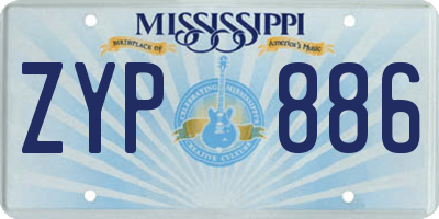 MS license plate ZYP886