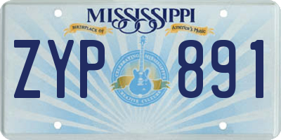 MS license plate ZYP891