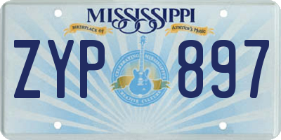 MS license plate ZYP897