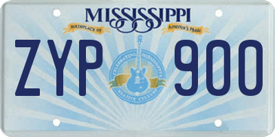 MS license plate ZYP900