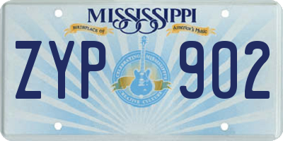 MS license plate ZYP902