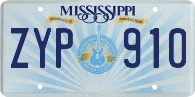 MS license plate ZYP910