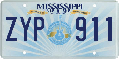 MS license plate ZYP911