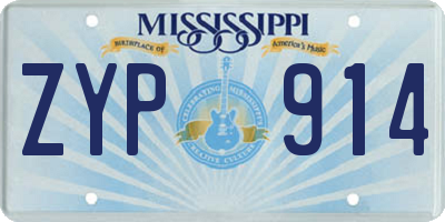 MS license plate ZYP914
