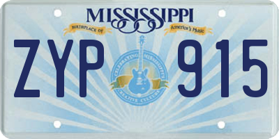 MS license plate ZYP915