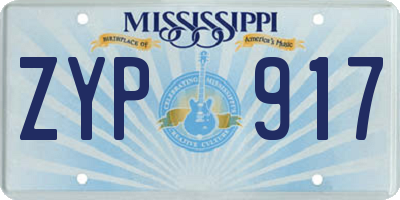 MS license plate ZYP917