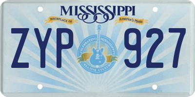 MS license plate ZYP927