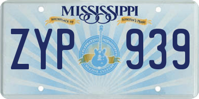 MS license plate ZYP939