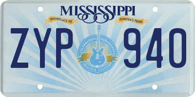 MS license plate ZYP940