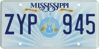 MS license plate ZYP945