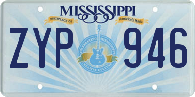 MS license plate ZYP946