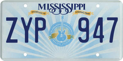 MS license plate ZYP947